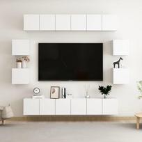 sekcijos svetainei - Svetainės baldų komplektas VLX TV Cabinet 3079277, vidaus, baltas - 1 nuotrauka