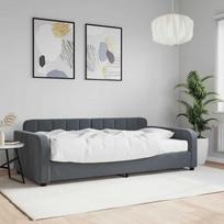 vidaXL Sofa Lova su čiužiniu, tamsiai pilkos (Dark Grey), 100x200 cm, aksomas