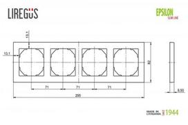 liregus jungiklis epsilon - Keturvietis rėmelis Liregus Epsilon, balta - 2 nuotrauka