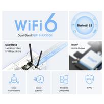 Mercusys MA80XE AX3000 Wi-Fi 6 Bluetooth 5.2 PCIe adapteris