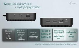 usb c 10gbps laidas - i-tec USB-C DP Dual HDMI Docking Station 100W Juoda (Black) - 2 nuotrauka