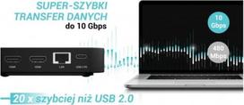 usb c 10gbps laidas - i-tec USB-C DP Dual HDMI Docking Station 100W Juoda (Black) - 4 nuotrauka