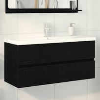Kriauklės spintelė vidaXL su saugykla Juoda (Black) 100 x 39 x 62 cm
