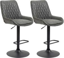 Baro kėdžių rinkinys Homcom, tamsiai pilka (Dark Grey), 2 vnt.