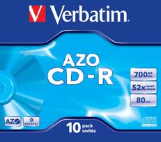cd r verbatim - Duomenų laikmena Verbatim AZO CD-R, 700MB, 10vnt. - 1 nuotrauka