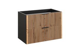 Apatinė vonios spintelė Comad XILO BLACK WOTAN 82-80-D-2S, ąžuolo/juoda (Oak/Black)