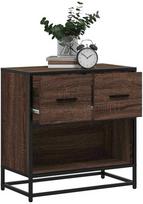 vidaXL Naktinė spintelė rudas ąžuolas (Oak), mediena ir metalas