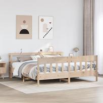 vidaXL Lovos rėmas be čiužinio, 200x200 cm, pušies medienos masyvas