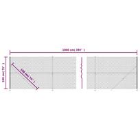 tinklinio tinklai - Tinklinė tvora su flanšais, antracito spalvos, 1,8x10m - 2 nuotrauka