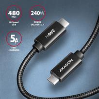 usb c to usb c laidas 3m - CABLE USB-C TO USB-C 3M 240W/BRAID BLK BUCM2-CM30AB AXAGON - 6 nuotrauka