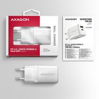 ikrovikliai type 2 - AXAGON Wallcharger 2x port (USB-A   USB-C), 20W | ACU-PQ20W - 3 nuotrauka