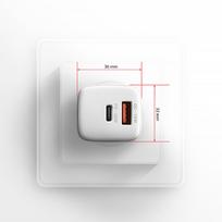 ikrovikliai type 2 - AXAGON Wallcharger 2x port (USB-A   USB-C), 20W | ACU-PQ20W - 4 nuotrauka
