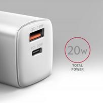 ikrovikliai type 2 - AXAGON Wallcharger 2x port (USB-A   USB-C), 20W | ACU-PQ20W - 10 nuotrauka