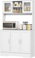spintos spinteles - HOMCOM Aukšta virtuvės spinta su stalviršiu, 5 durys, balta (White) - 1 nuotrauka