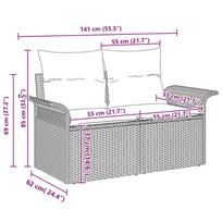 lauko sofa lauko baldu komplektas - Lauko baldų komplektas VLX 5 Piece Set With Cushions 318579, pilkas/antracito, 8 vietų - 3 nuotrauka