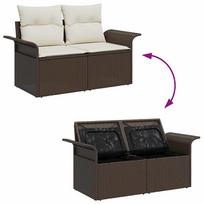 lauko sofa lauko baldu komplektas - Lauko baldų komplektas VLX 5 Piece Set With Cushions 318579, pilkas/antracito, 8 vietų - 5 nuotrauka