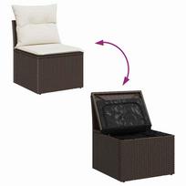 lauko sofa lauko baldu komplektas - Lauko baldų komplektas VLX 5 Piece Set With Cushions 318579, pilkas/antracito, 8 vietų - 6 nuotrauka