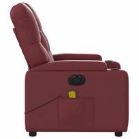 masazinis elektrinis - vidaXL Elektrinis atlošiamas masažinis krėslas, vyno (Wine), dirbtinė oda - 6 nuotrauka