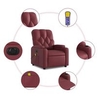masazinis elektrinis - vidaXL Elektrinis atlošiamas masažinis krėslas, vyno (Wine), dirbtinė oda - 8 nuotrauka
