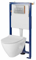 potinkinis wc komplektas remas klozetas - CERSANIT Mille pakabinamo klozeto komplektas su potinkiniu rėmu ir lėtaeigių dangčiu - 1 nuotrauka