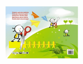 kanceliarinis popierius a4 - Spalvotas popierius dvipusis A4, 8 lapai/spalvos - 1 nuotrauka