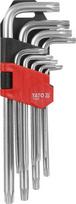 Šešiakampių raktų komplektas TORX 9vnt T10-50mm Yato