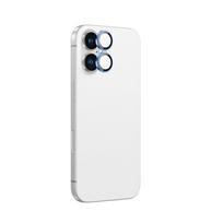 iphone 16 apsauginis stiklas - AmazingThing AR Aluminum 2 Lens Glass with Camera Lens Frame for iPhone 16 / 16 Plus - Blue - 1 nuotrauka
