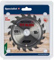 pjovimo diskas 125 specialist - Medienos pjovimo diskas SPECIALIST , 125 x 22,2 mm, 18 dantukų - 1 nuotrauka