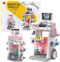 LEAN Toys 28644 Dantisto rinkinys su medicininiu vežimėliu ir šviesomis, Rožinė (Pink) 26 vnt.