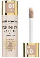 Dermacol Infinity Make-up & Corrector SPF15 makiažo pagrindas ir maskuoklis 2 viename - 01 Fair