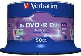 dvd 8.5gb - DVD+R DL Verbatim [ spindle 50 | 8,5GB | 8x | matt silver surface ] - 1 nuotrauka