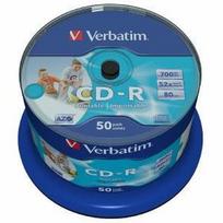 CD-R Verbatim [ cake box 50 | 700MB | 52x |spausdinimui Wide | DataLife+ AZO ]
