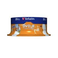 Verbatim DVD-R AZO Wide Printable  4.7 GB, 16 x, DVD-R, 25 Pack Spindle