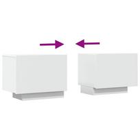 medienos naktinis staliukas - Naktinis staliukas VLX 3082765 2 pcs, baltas, 100x35x40 cm - 6 nuotrauka