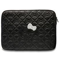 kompiuterio 14 deklas - Hello Kitty Zip PU Quilted Bows case for a 14" laptop - black - 1 nuotrauka