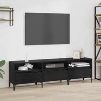 tv 150 cm - TV staliukas vidaXL, juodas (Black), 150 cm x 30 cm x 44.5 cm - 1 nuotrauka
