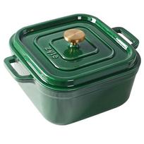 Zyle Keturkampis emaliuotas ketaus puodas ZY15GKI, 6 l, žalias (Green)
