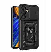 kameros stova - Hurtel Hybrid Armor Camshield Armored Dėklas su Stovu ir Kameros Dangteliu skirtas Xiaomi 15 Ultra 5G - Juodas (Black) - 1 nuotrauka