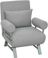 Miegamoji sofa-kėdė, paminkštintas fotelis, transformuojamas į svečių lovą, ergonomiškas, šviesiai pilkas