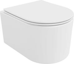 Unitazas, pakabinamas Mexen Sofia Rimless Duroplast Slim, su dangčiu, 360 mm x 480 mm