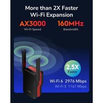 wi fi mesh - Cudy RE3000 Wi-Fi Stiprintuvas Raudonas/Juodas (Red/Black) - 3 nuotrauka