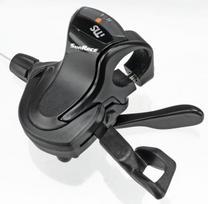 Pavarų perjungimo rankenėlė SunRace DLMS33 SHIF38, aliuminis/nerūdijantysis plienas/polimeras, juoda