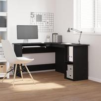 vidaXL Kampinis rašomasis stalas Juodas ąžuolas 120x140x75 cm (Black Oak)