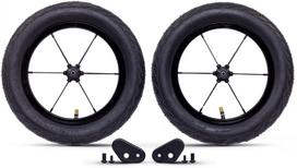 Ratukas, rinkinys Puky Next Upgrade, guma/metalas, juoda, 14", 2 vnt.