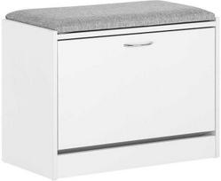 prieskambario baldai batu - Sobuy Prieškambario suoliukas FSR16-HG, baltas/pilkas (White/Grey) - 1 nuotrauka
