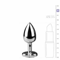 rimbas - EasyToys Metal No.2 - analinis kištukas su širdies akmeniu (sidabrinis - Silver) - 2 nuotrauka
