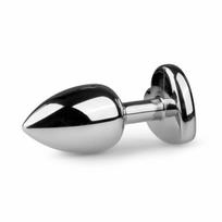 rimbas - EasyToys Metal No.2 - analinis kištukas su širdies akmeniu (sidabrinis - Silver) - 3 nuotrauka