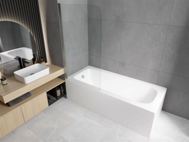 Vonia Mexen Vega, 150 x 70 cm, balta (White), su stiklo sienele