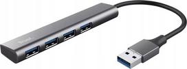 usb a sakotuvas - Trust Halyx 4 prievadų USB 3.2 Gen 1 šakotuvas Juodas, Pilkas (Black, Grey) - 1 nuotrauka