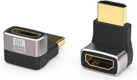 Fuj:tech HDMI Ultra High Speed 90° kampinis adapteris 4 versija